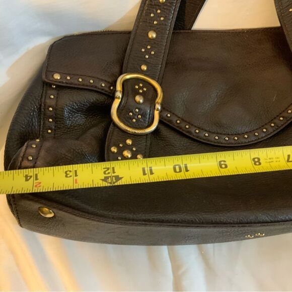 MICHAEL KORS Brown Leather Studded LARGE Shoulder Bag Purse Vintage - Picture 11 of 16